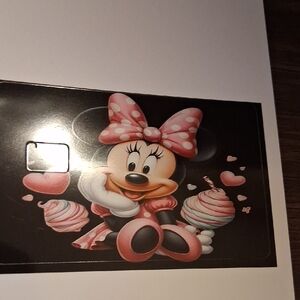Minnie Mouse Pink Polka Dot Bow Card Sticker